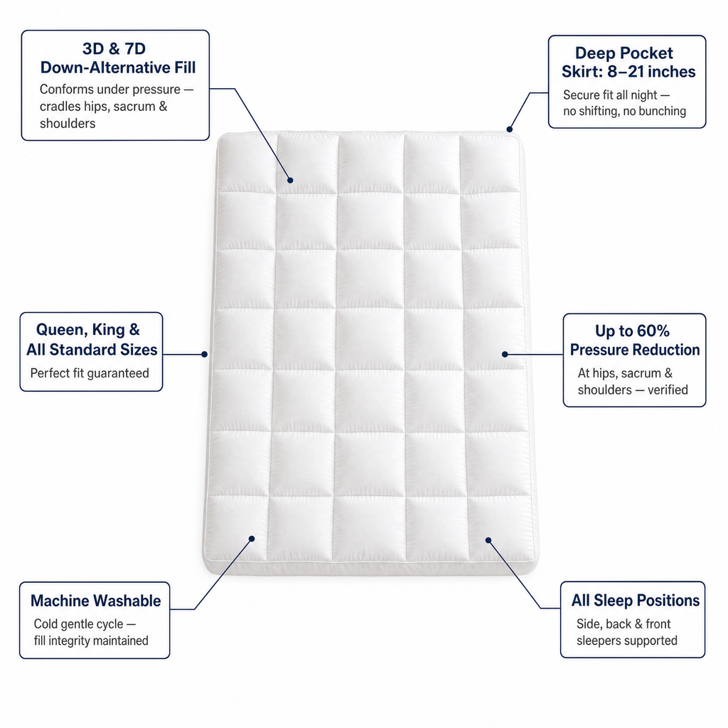WestMonth™ - Pressure Shield 1000GSM Mattress Topper